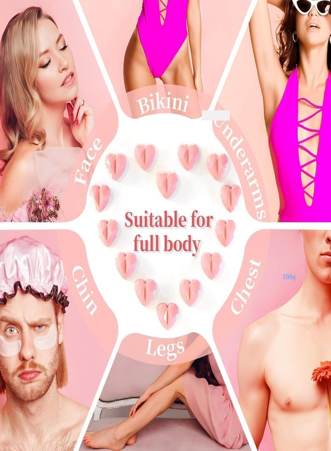 CUVLY Hard Wax Beads 100g, Heart-Shaped Wax Beans for Sensitive Skin, Hypoallergenic Hard Wax for Coarse Hair Removal, Body, Brazilian, Bikini, Legs & Armpits - Pink (3, 100g) - Image 2